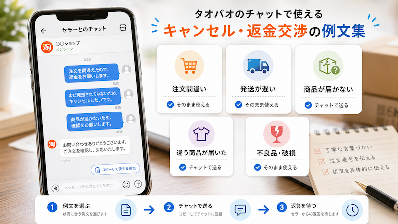 タオバオ・天猫でキャンセルする方法｜返品・返金のやり方も