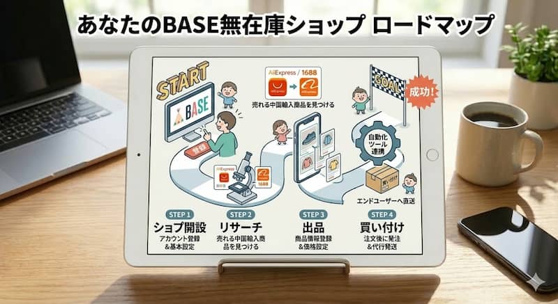 BASE無在庫ショップの開設から中国輸入の買い付け・販売までのやり方