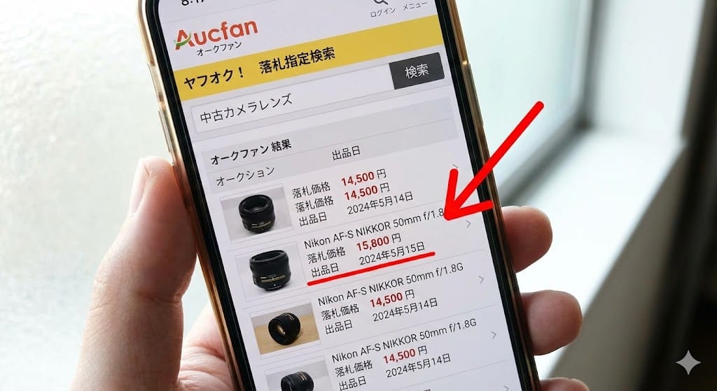 オークファンの落札相場検索