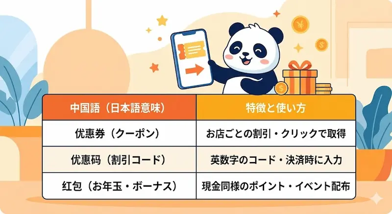 タオバオのクーポンの種類