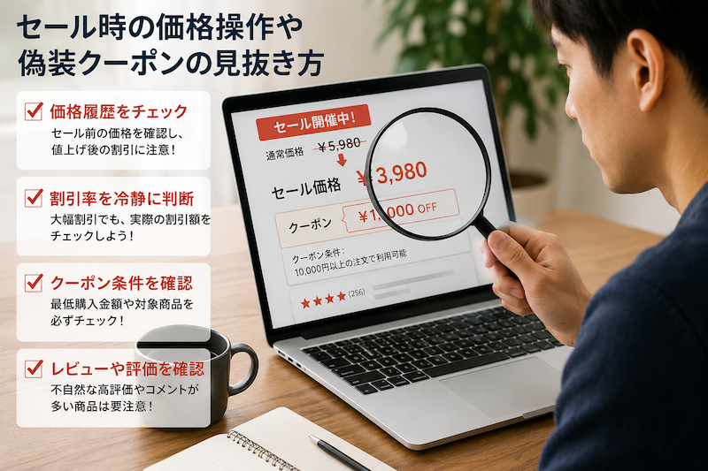 セール時の価格操作や偽装クーポンの見抜き方