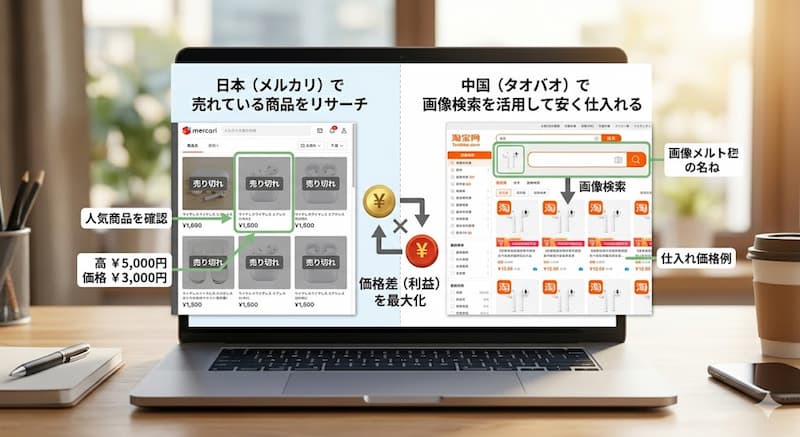 メルカリと中国サイトを使った儲かる商品のリサーチのやり方