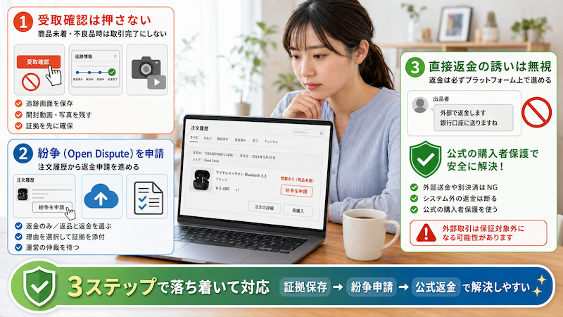 アリエク詐欺時の返金手順