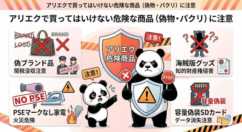 アリエクの危険商品
