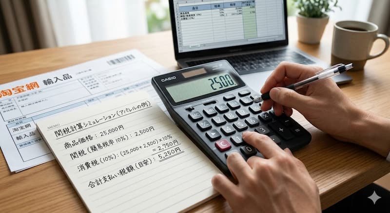 タオバオの関税シミュレーション