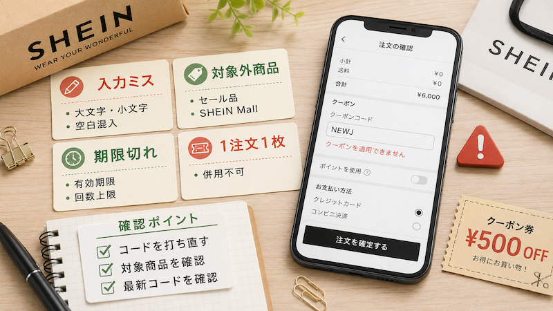 SHEINクーポンの見つけ方・もらい方