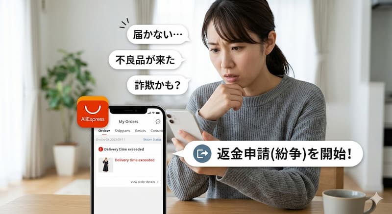 アリエクで詐欺に遭った場合の返金手続き