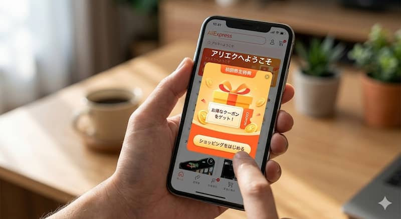 AliExpressの登録後にもらえる初回限定クーポンとお得な初期設定