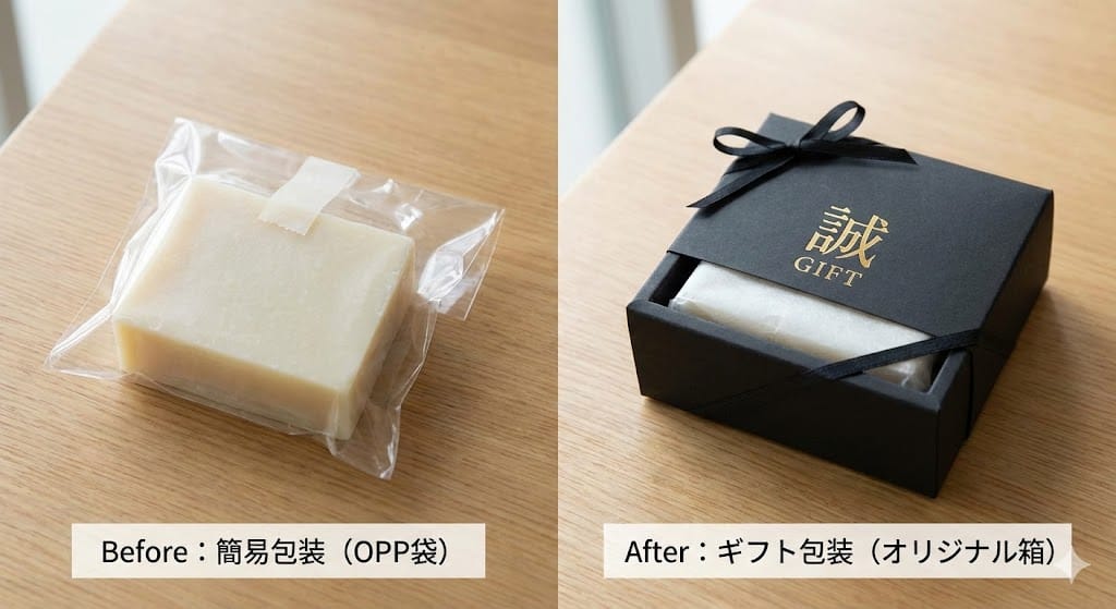 簡易OEMによるパッケージ変更のビフォーアフター事例