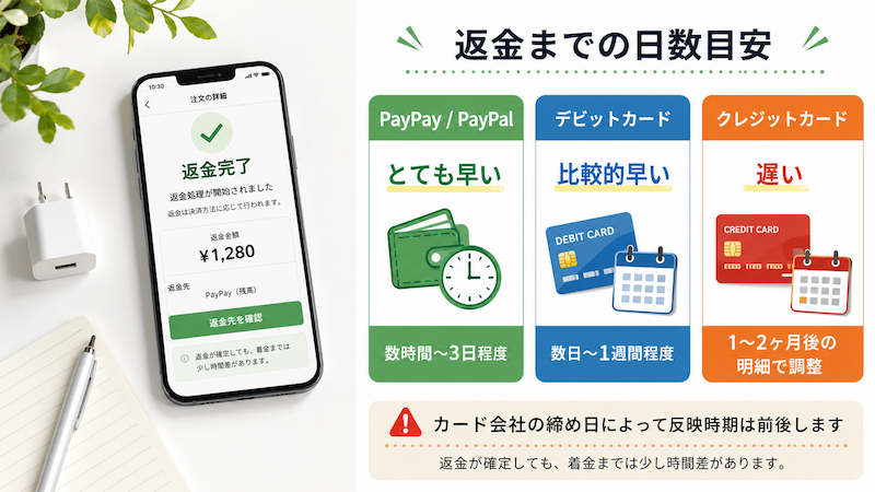 アリエク返金日数の目安