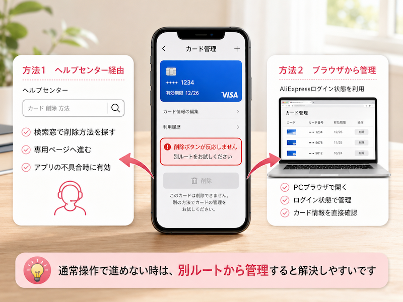 アリペイの削除ボタンが反応しない時の別ルート