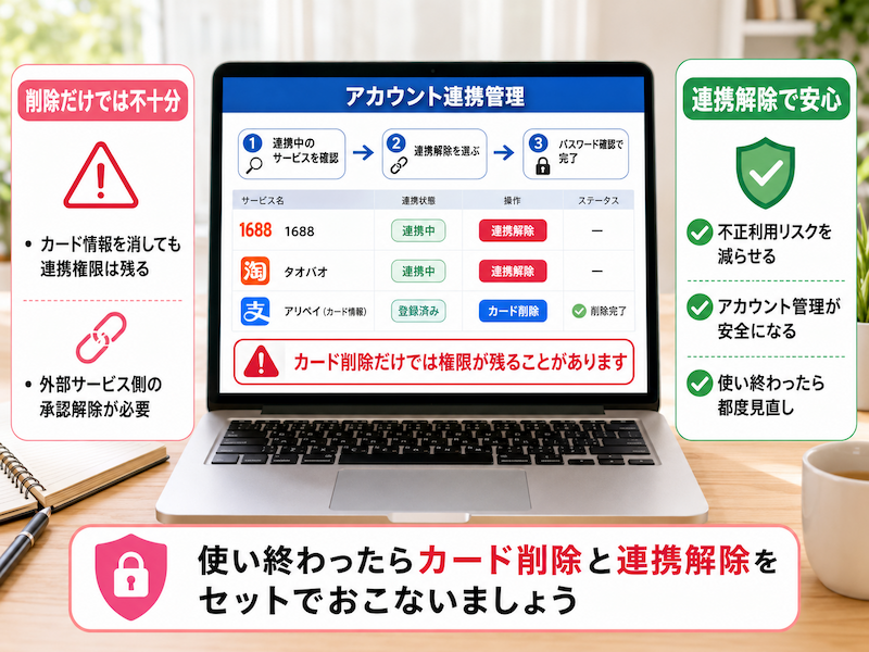 1688やタオバオとのアカウント連携を解除する流れ
