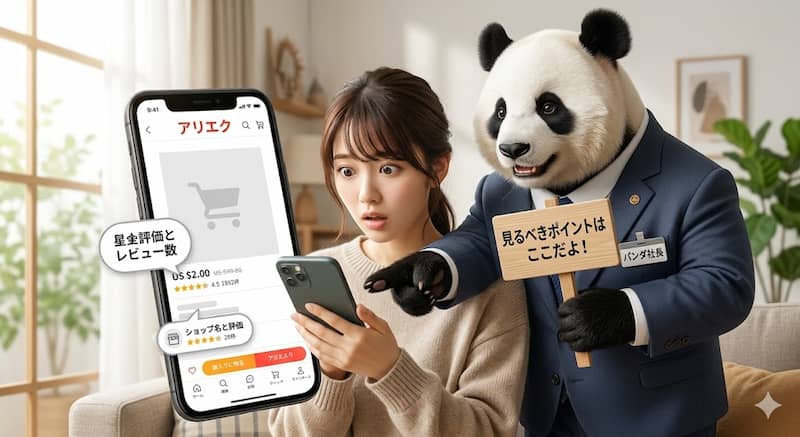 アリエクのレビューとセラー評価の確認場所