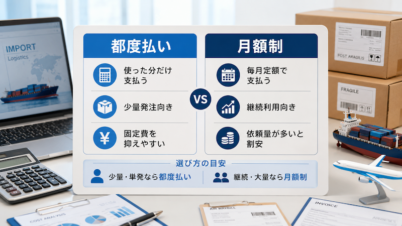 都度払いと月額制の違い