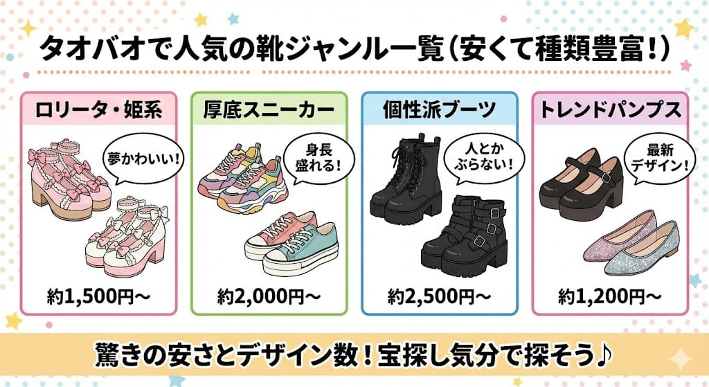 タオバオで買える人気の靴ジャンル一覧