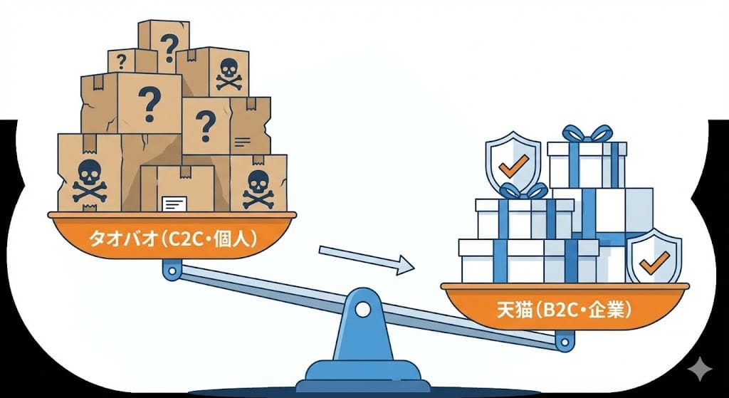 タオバオと天猫の信頼性と偽物リスクの比較