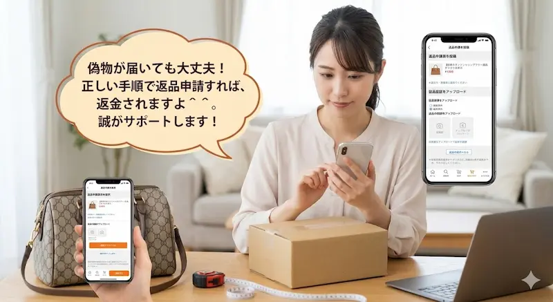 偽物が届いた後の返品・返金手順