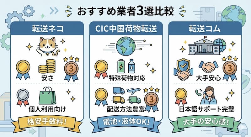 おすすめのタオバオ・中国転送業者比較3選と特徴