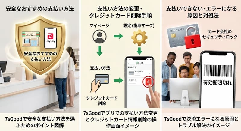 7sGoodで安全な支払い方法を選ぶためのポイント図解