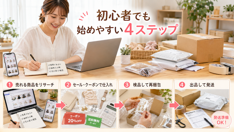 初心者向けTemu転売の4ステップ