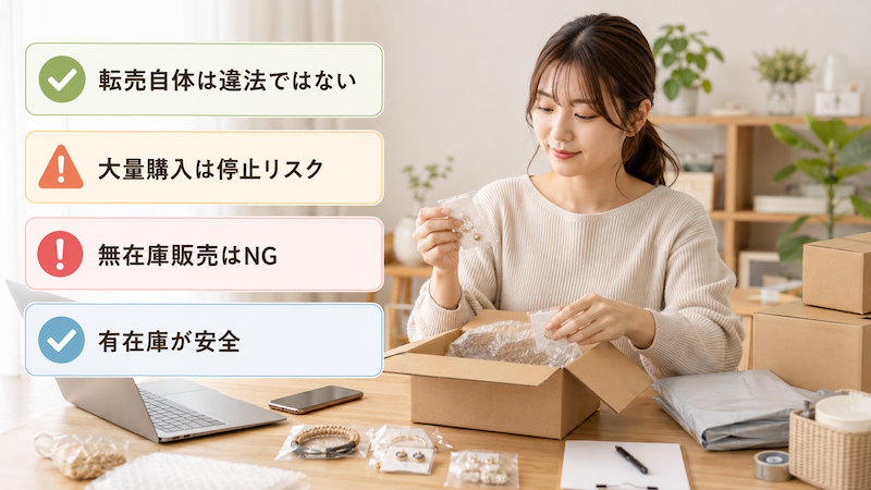 Temu転売の違法性と有在庫販売の注意点
