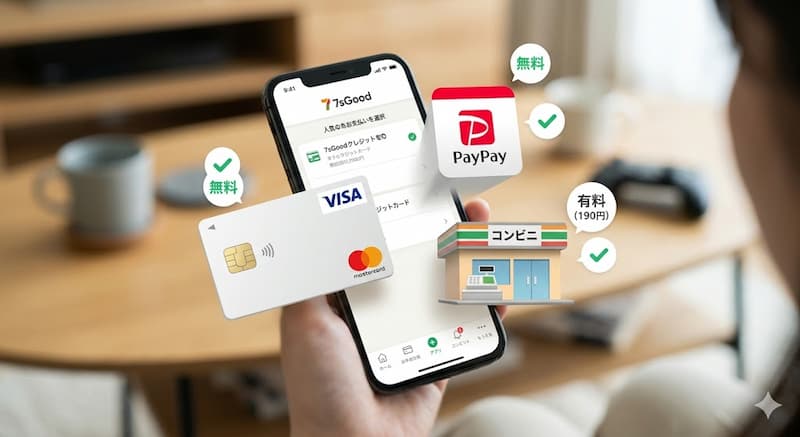 7sGoodの支払い方法一覧と手数料の違いがわかる比較表
