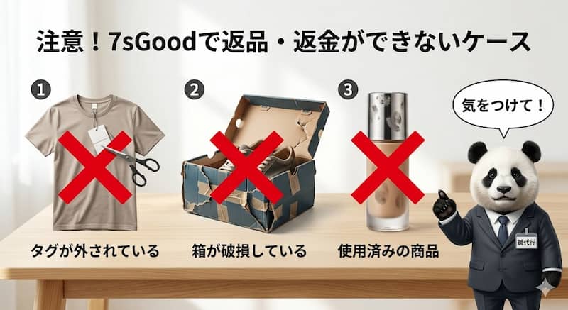 7sGoodで返品や返金が拒否されるケースの例