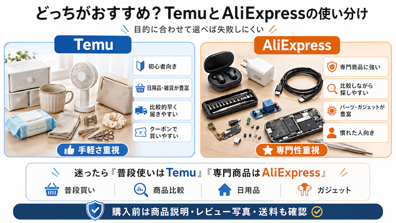AliExpressとTemuの違いの結論