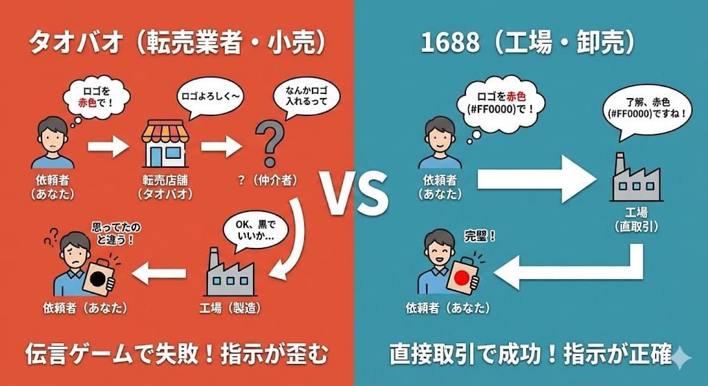 タオバオと1688のOEM商流構造の違い