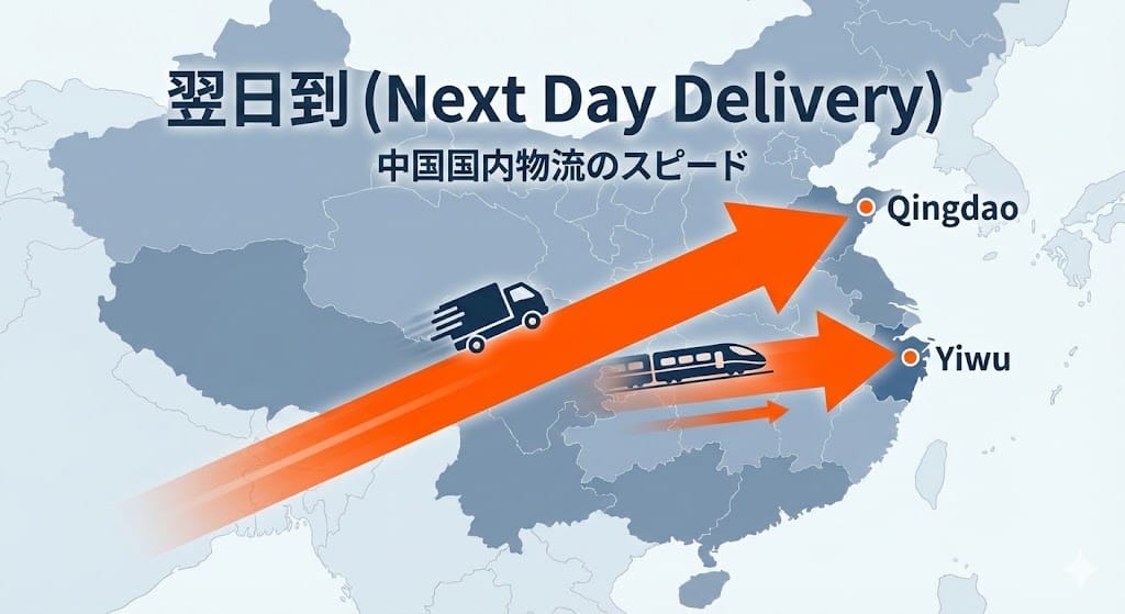 中国国内物流のリードタイム図解