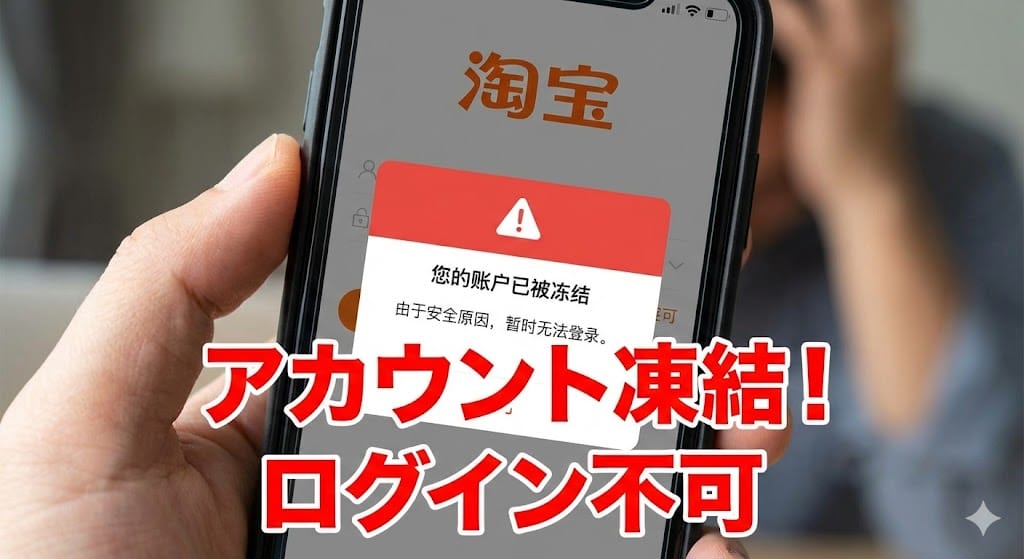タオバオのアカウント凍結画面のイメージ
