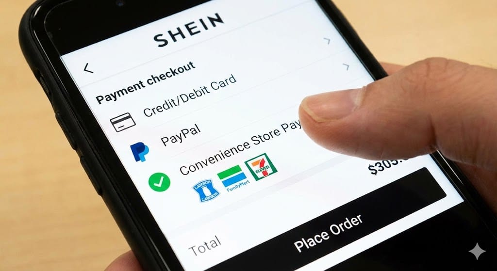 SHEIN コンビニ払いの選択画面