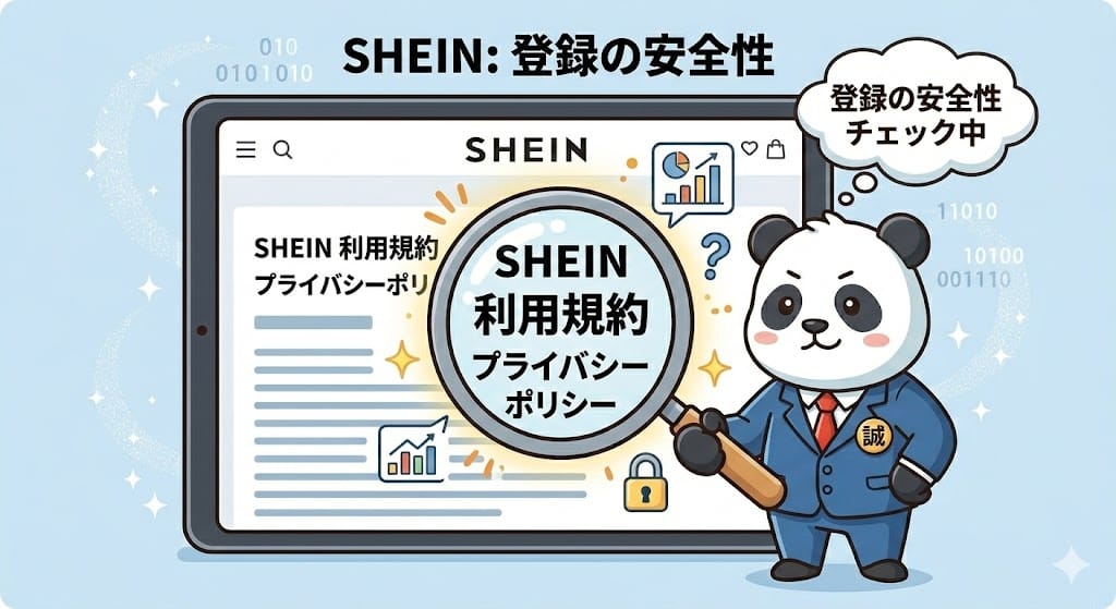 SHEINの登録の安全性と個人情報保護のイメージ