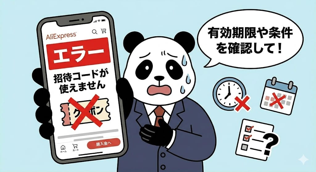 アリエク招待コードが使えないエラー原因