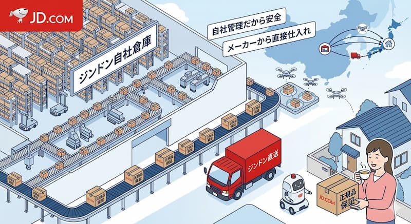 ジンドン(京東)に偽物がない理由と自社倉庫の仕組み