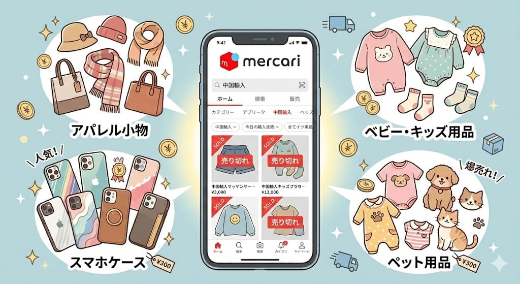 メルカリ中国輸入で売れる商品ジャンル