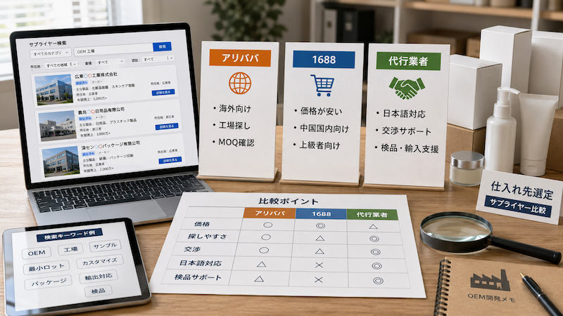中国OEM工場探しと仕入れ先の比較