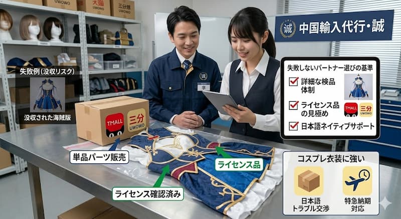 コスプレ衣装に強い中国輸入代行業者の選び方