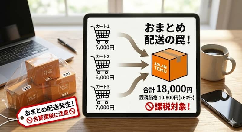 TEMUのおまとめ配送による合算課税の罠