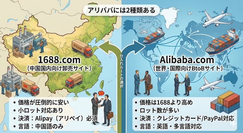 1688.comとAlibaba.comの違い