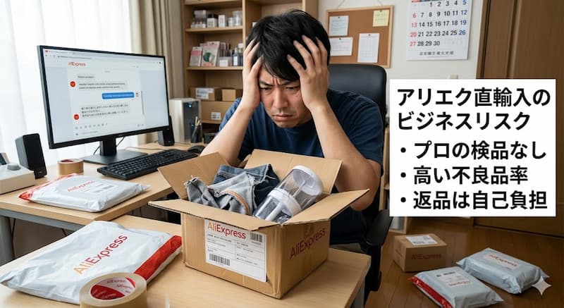 アリエク直輸入の不良品リスクとビジネス仕入れ不向きの理由