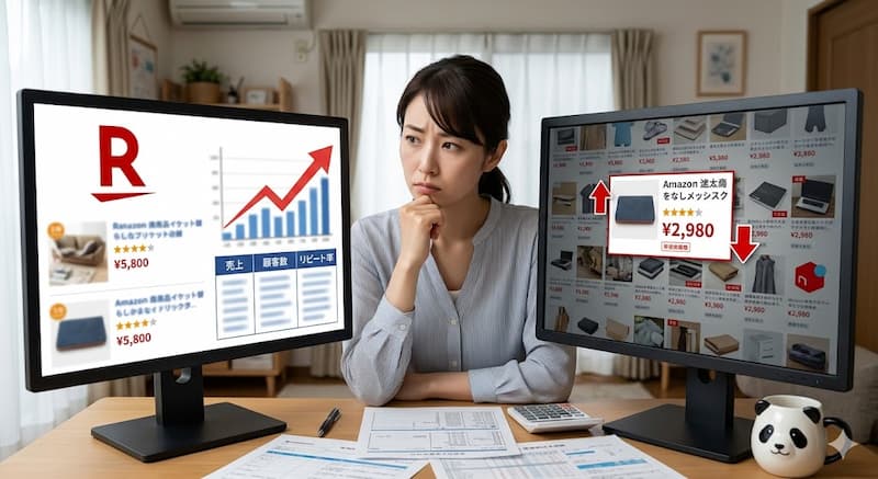 楽天とAmazonメルカリの販売手法の違い