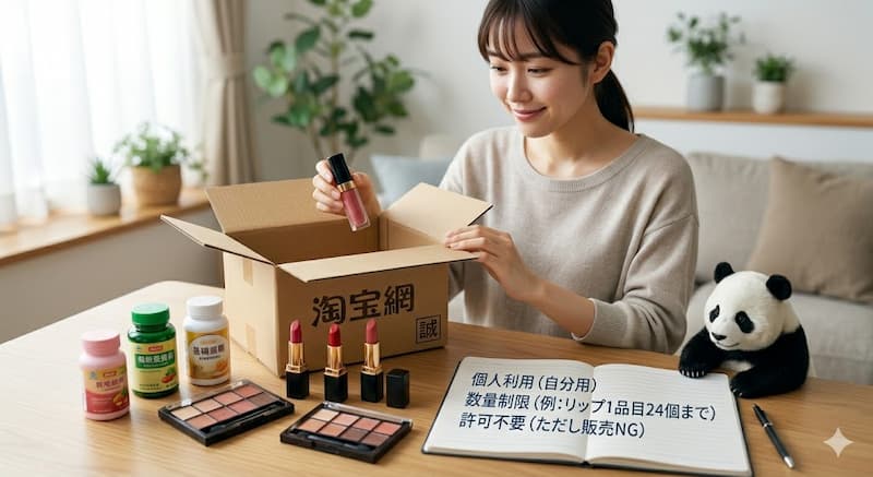 個人輸入した中国コスメと数量制限のルール