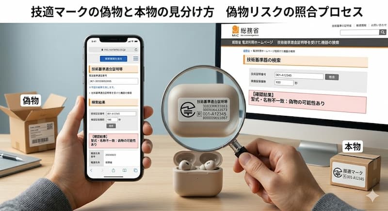 技適マークの本物と偽物の見分け方