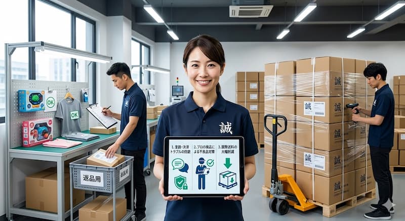 中国輸入代行業者を利用する3つのメリットを視覚化