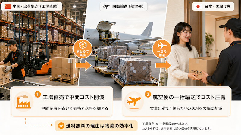 Temuが送料無料で配送できる理由