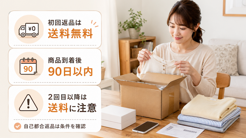 Temuの返品送料と初回返品無料