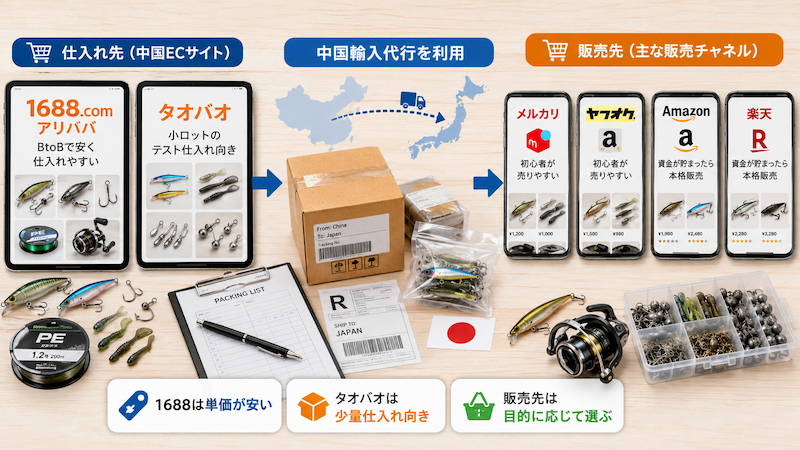 釣具の仕入れ先と販売先