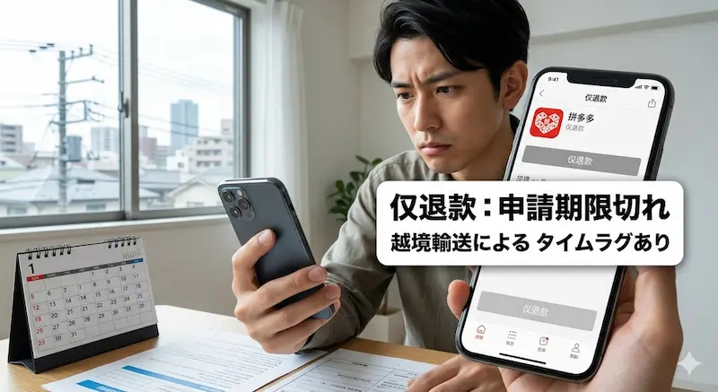 拼多多の「仅退款（返金のみ）」が日本から使えないタイムラグの現実