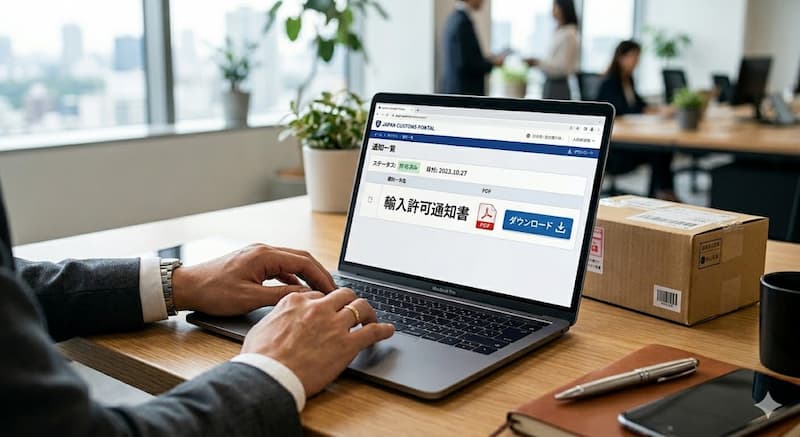 輸入許可通知書のダウンロード方法